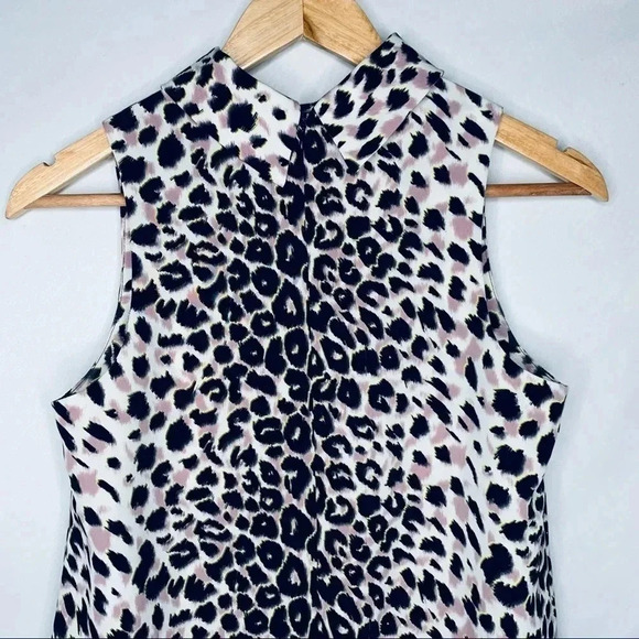 TOPSHOP Leopard Print Sleeveless Tunic Dress Size 4 - Picture 9 of 13